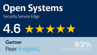 Gartner Peer Insights: Open Systems Security Service Edge valorado con 4,6 sobre 5, 93 % lo recomienda