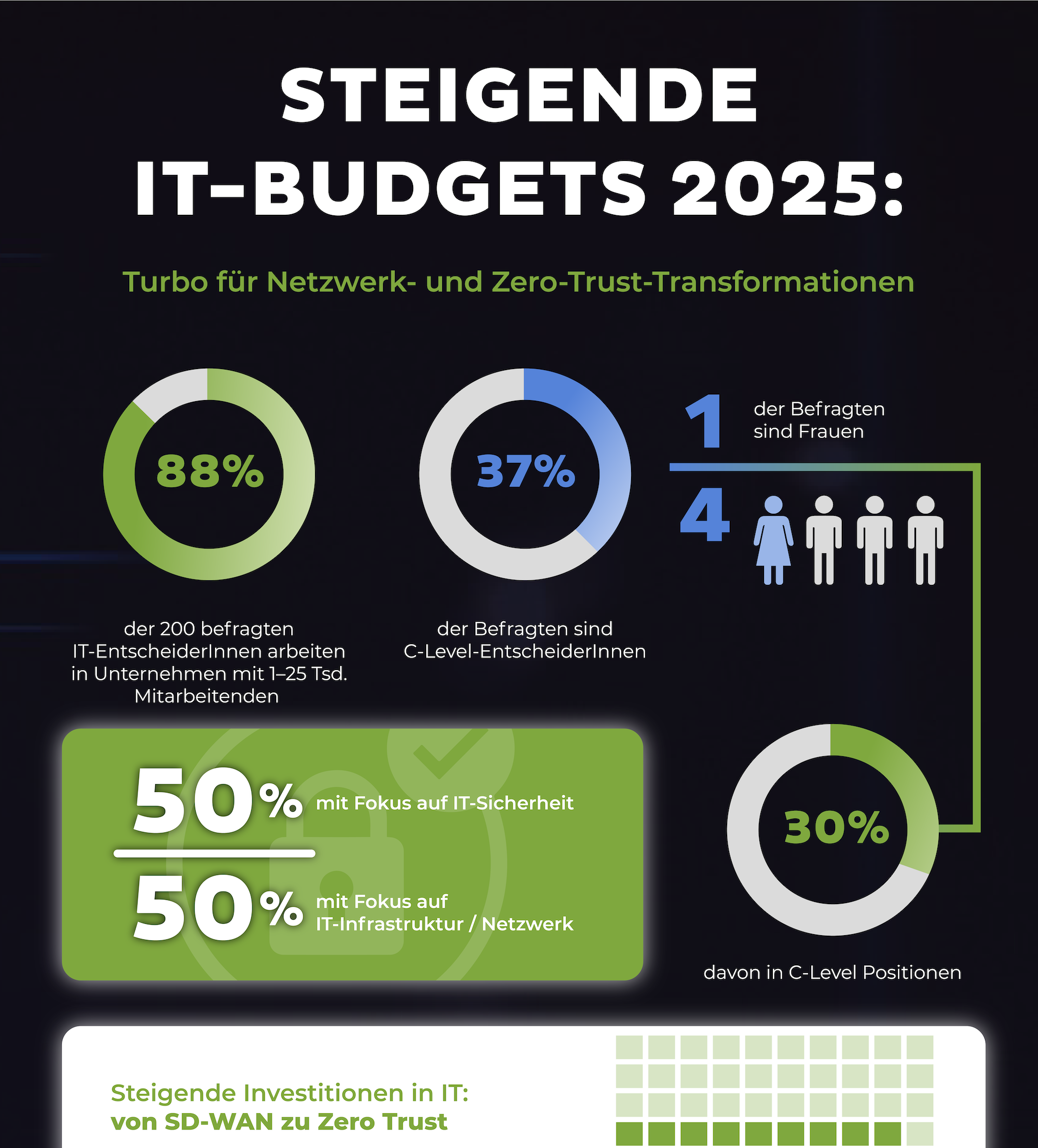 Infografik Deutscher IT Infrastruktur Report Steigende IT Budgets 2025